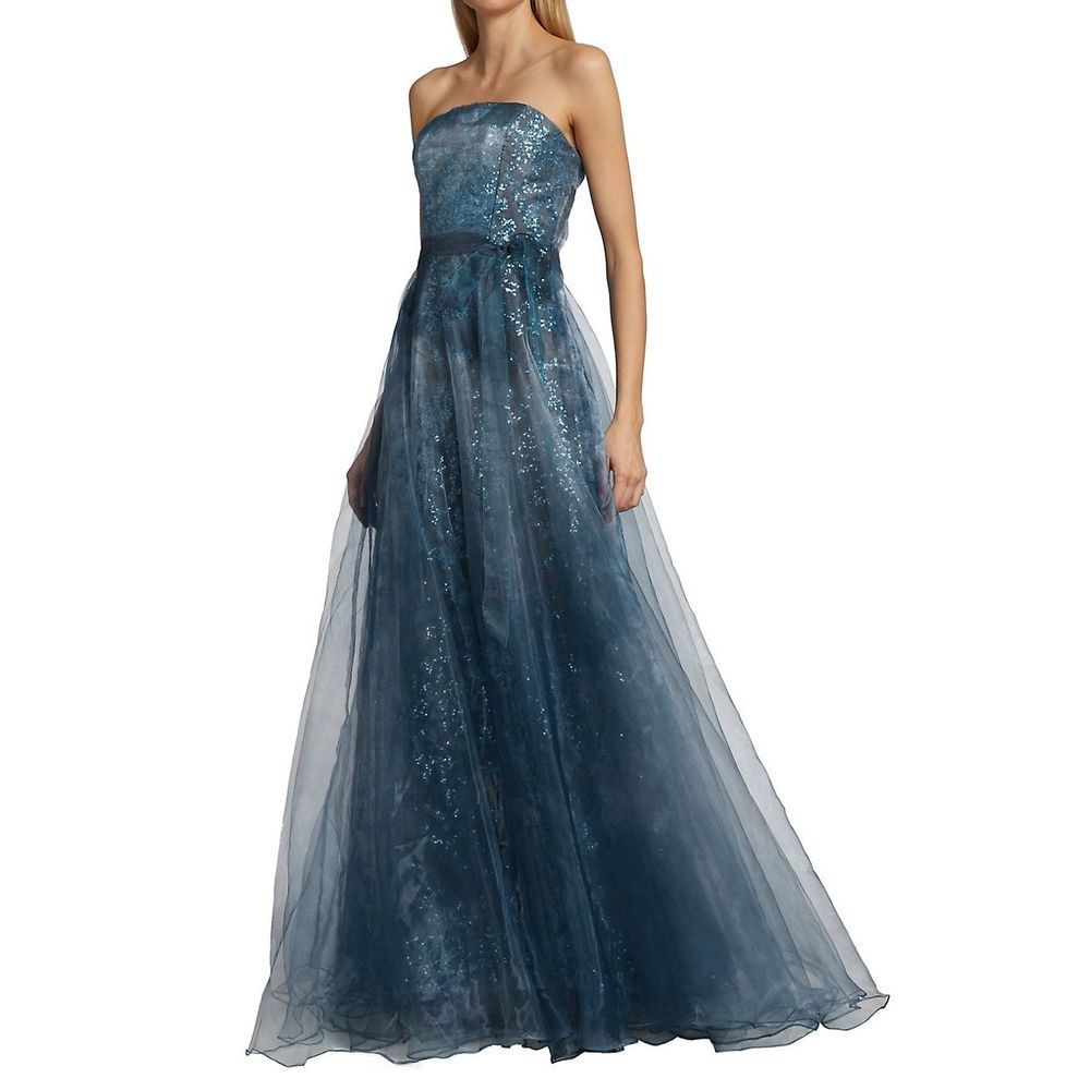 Rene Ruiz Collection Strapless Sequin-Embellished Gown Size 8 $1895